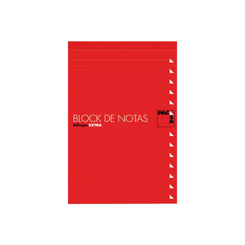 Block de notas perforado Cuarto Pacsa 60 g Liso 80 hojas Tapa Cartón Plastificado