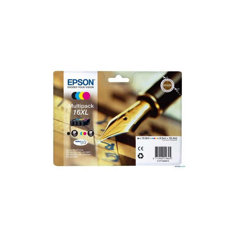 Cartucho inkjet Epson T16XL Pack multicolor
