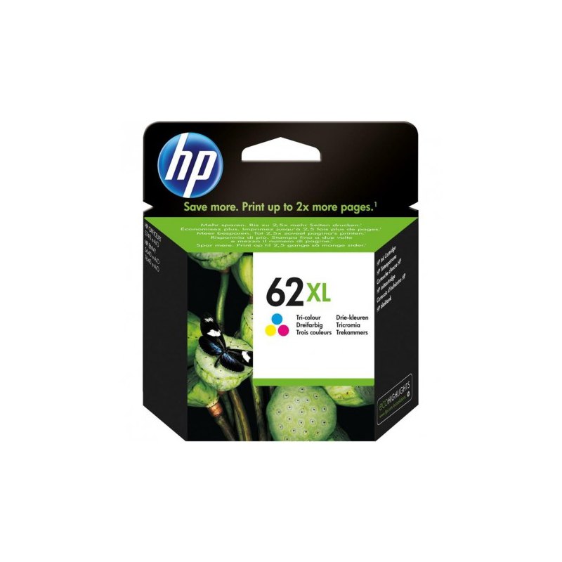 Cartucho inkjet HP 62XL de alta capacidad Tri-color 415 páginas