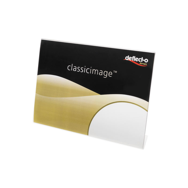 Portacartel de sobremesa inclinado Deflecto A5 horizontal