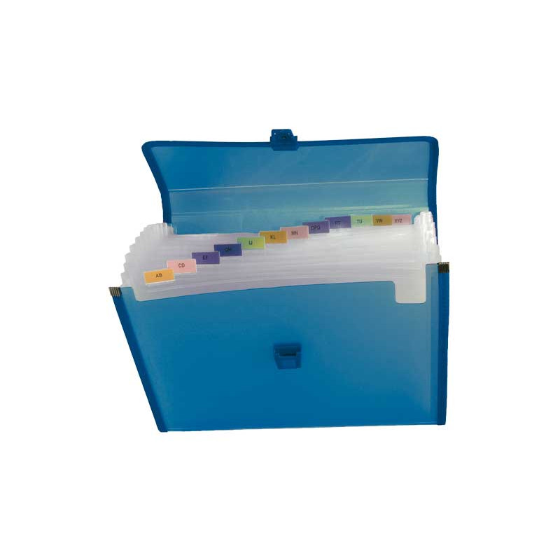 Carpeta Clasificadora con broche Grafoplás Polipropileno Folio Azul translúcido 13 Separadores