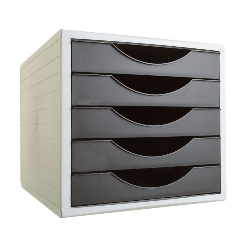 Módulo de 5 cajones opacos Archivo 2000 Archivotec Negro