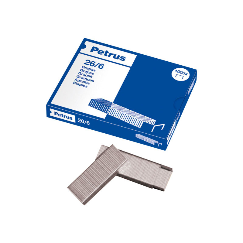 Grapas Galvanizadas Petrus 26/6 (Caja de 1000)